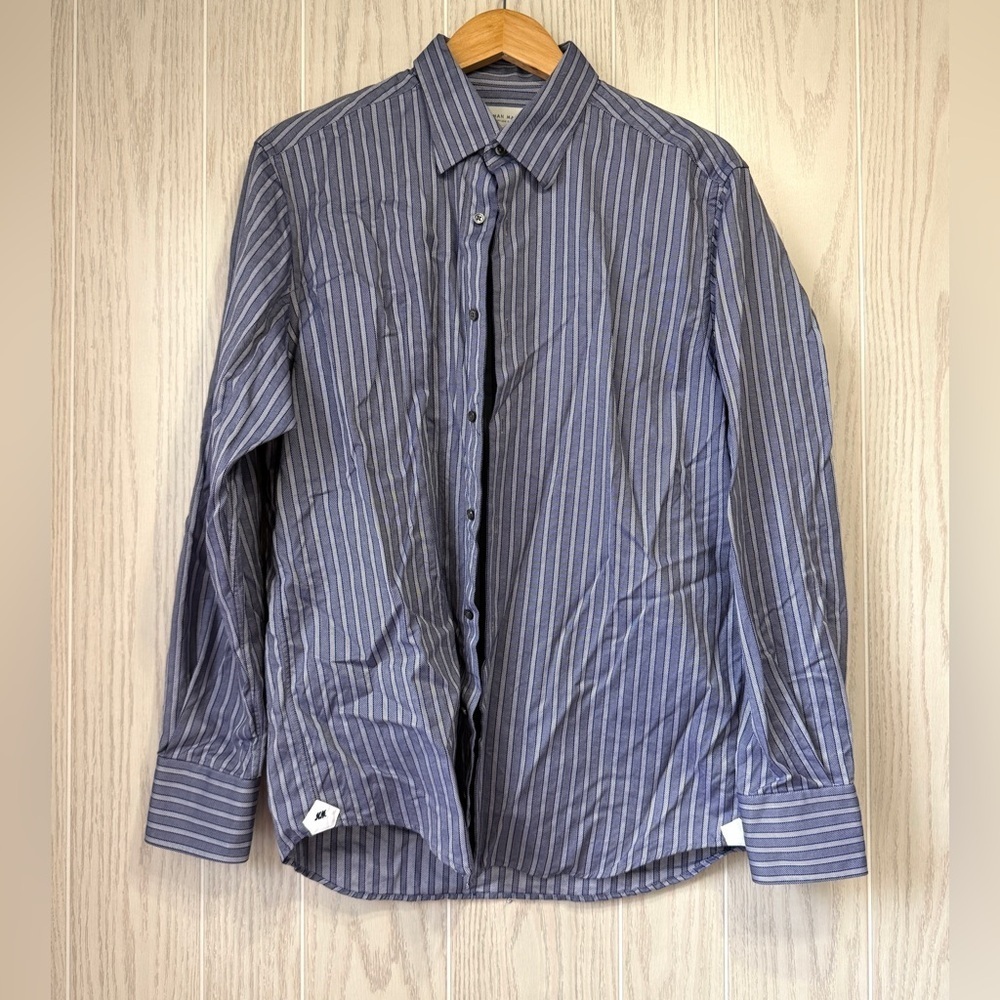 Neiman Marcus Egyptian Cotton Striped Button Down Shirt Size Large